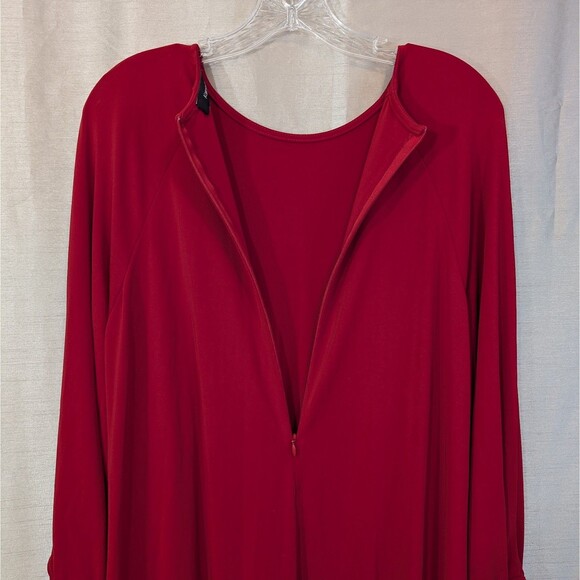 Karen Kane Women's Size LARGE Red Jersey Knit Swing Holiday Dress Made in USA - Picture 6 of 12